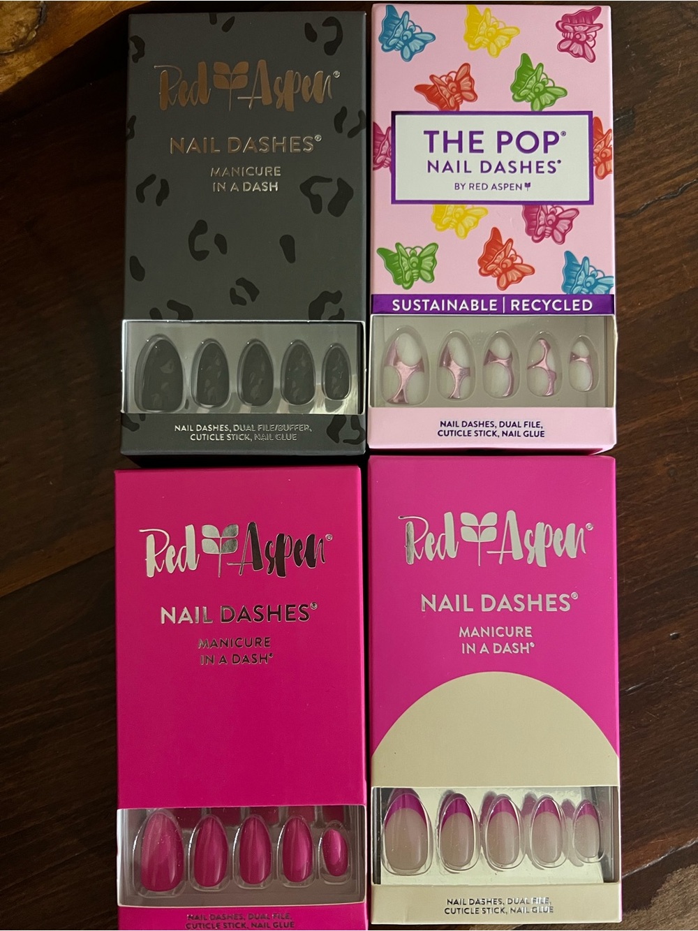 Red Aspen Nail Dashes Set